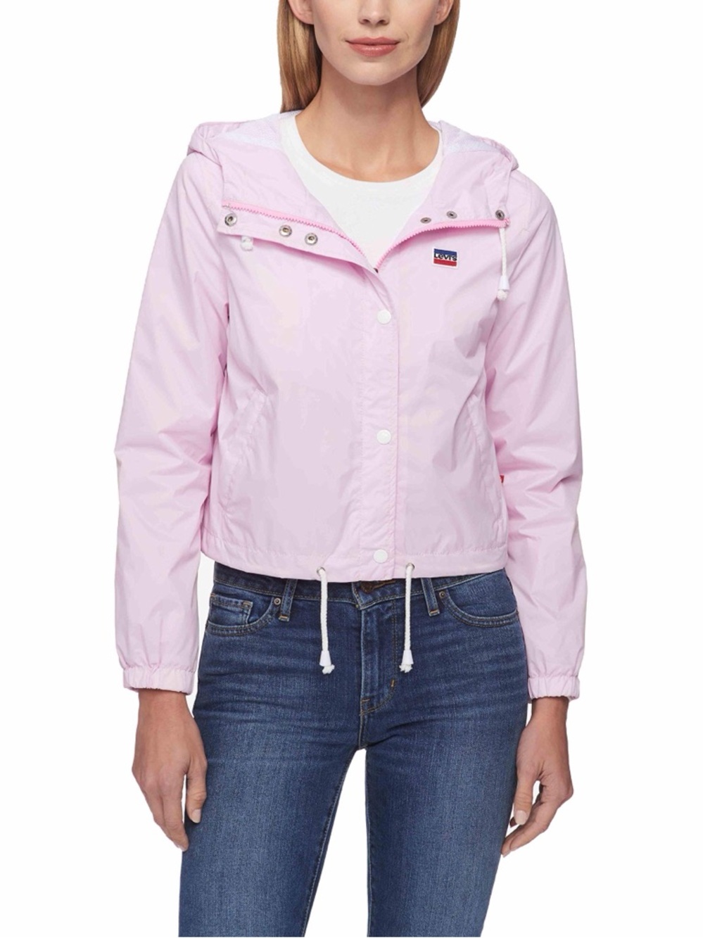 NWOT LEVI'S Retro Hooded Rain Windbreaker - Baby Pink